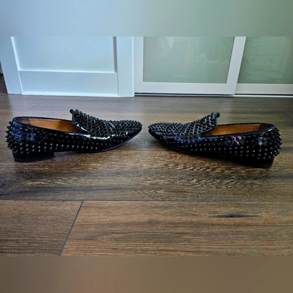 Louboutin Men\'s Black Dandelion Spikes Flat Patent - Size 45 US 11 main image 13